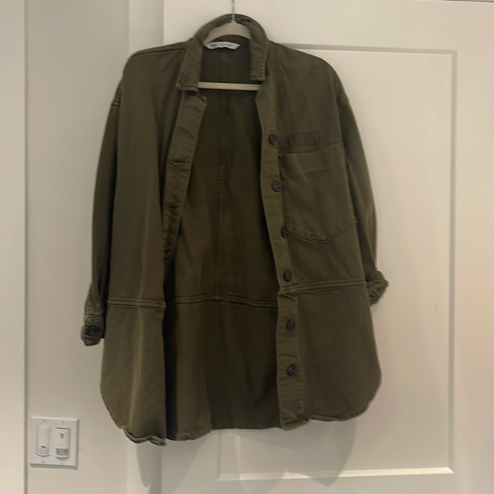 Zara size small - oversized olive green utility jacket